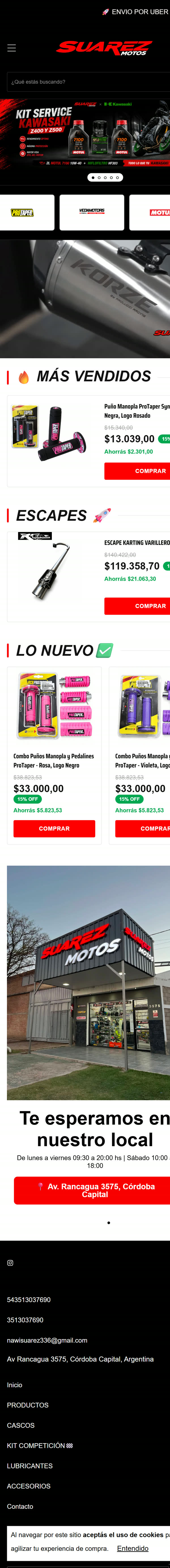 Tienda online de Suarez Motos